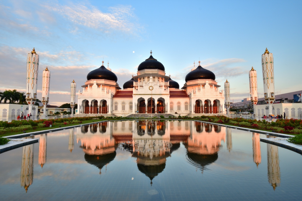 spot foto kolam Masjid Raya Baiturrahman